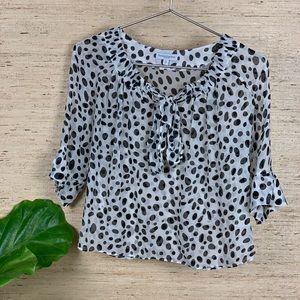 🍁Silk Chiffon 3/4 Bell Sleeve Pussybow Top